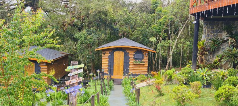 Cabana 1 com hidromassagem, lareira elétrica e vista para mata nativa