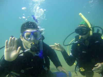 Aventura Submarina, Mergulho de Batismo, Ilha da Vitória