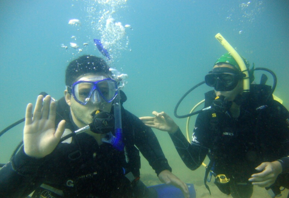 Aventura Submarina, Mergulho de Batismo, Ilha das Couves ou Anchieta