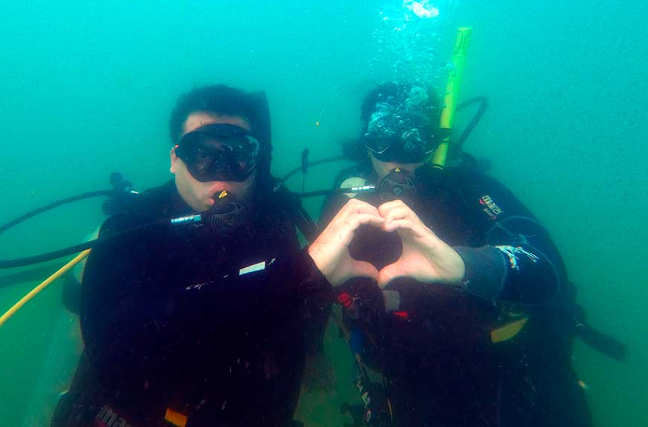 Aventura Submarina, Mergulho de Batismo, Ilha das Couves ou Anchieta