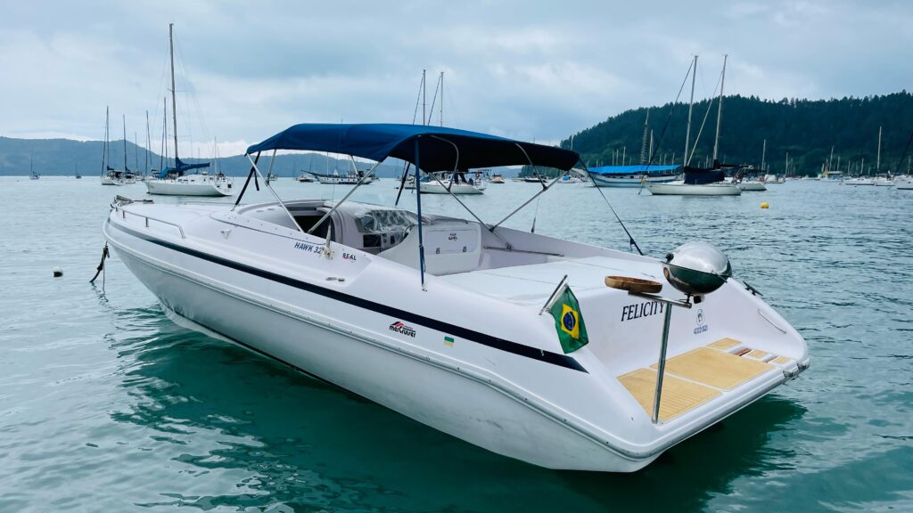 Lancha Real Hawk 32 pés, Roteiro Sul, Ilha Anchieta e região