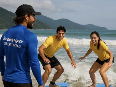 Uma Experiência a Dois entre Ondas, Sol e Conexão, Aula de Surf para Casal, Incluso Fotos e Videos