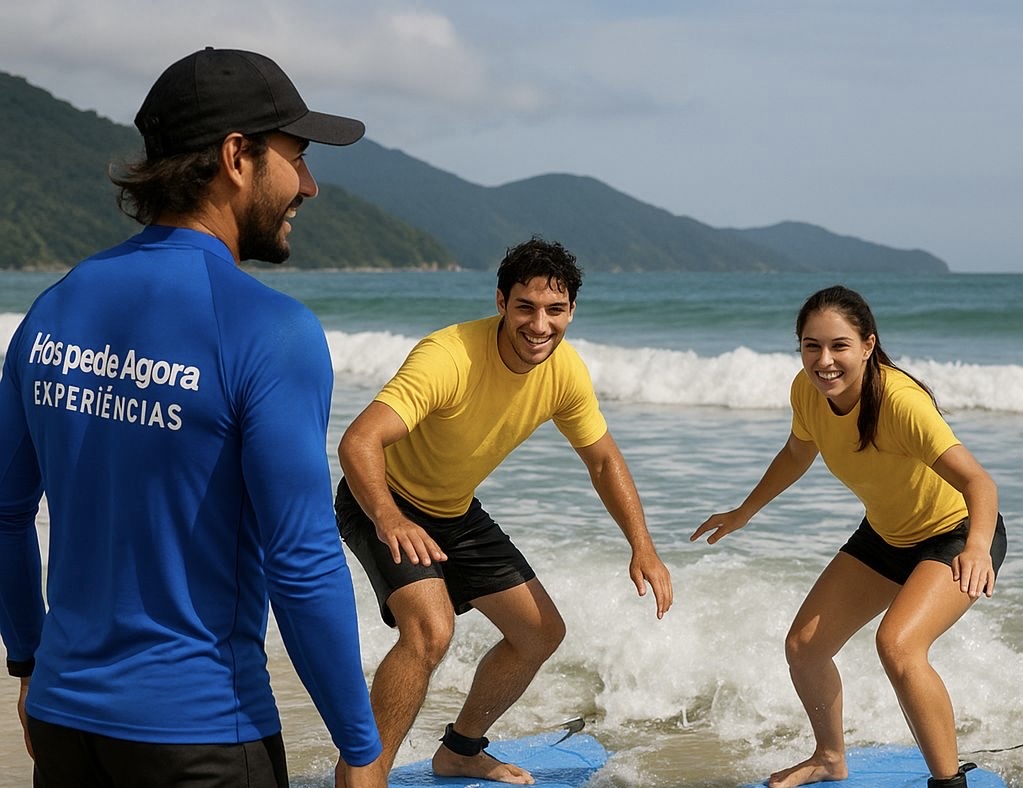 Uma Experiência a Dois entre Ondas, Sol e Conexão, Aula de Surf para Casal