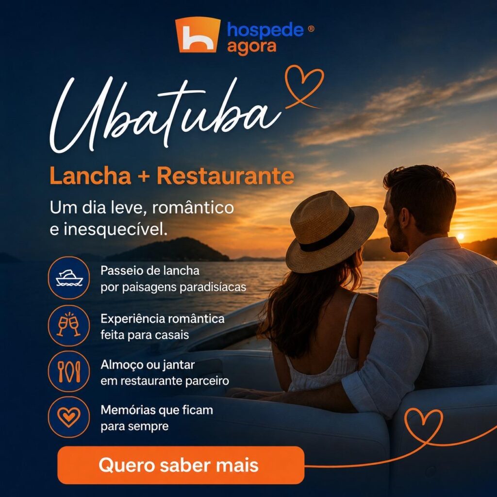 Passeio de Lancha até a Ilha Anchieta + Almoço Romântico no Mar